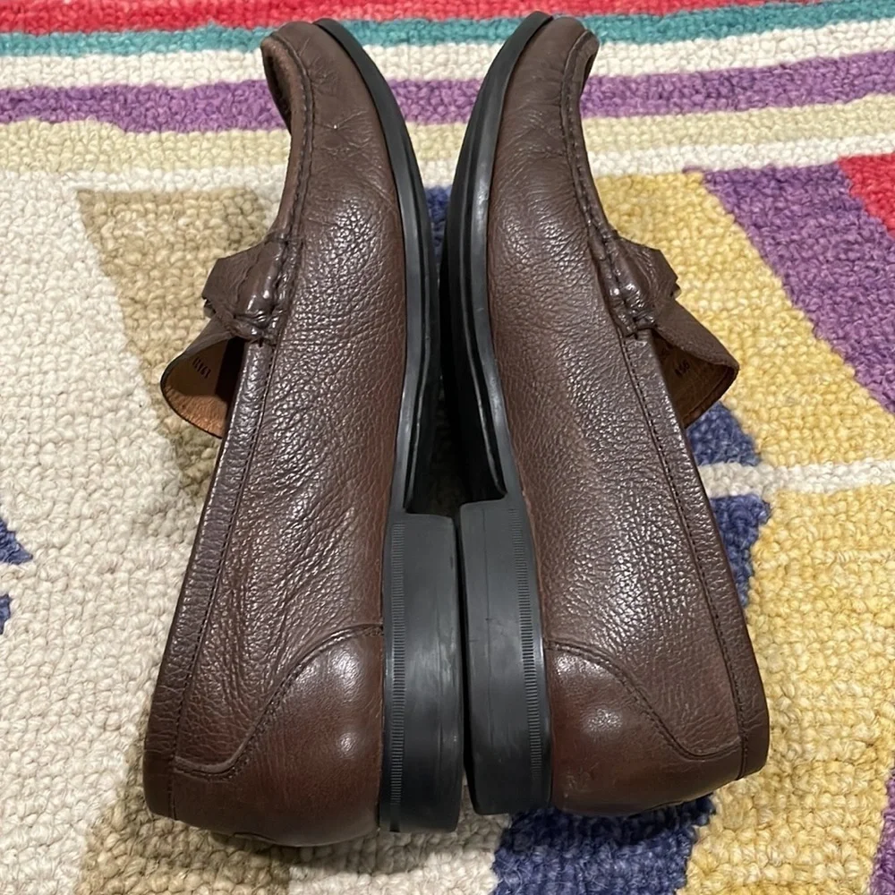 Peter Millar Mens 9.5M Horse Bit Brown Leather Loafers